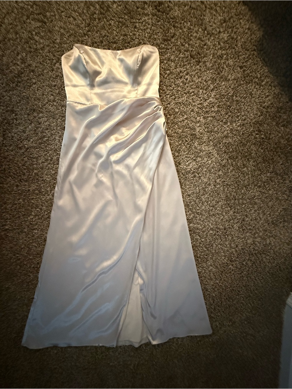Birdy Grey Shiny Satin Champagne Bridesmaids Dress